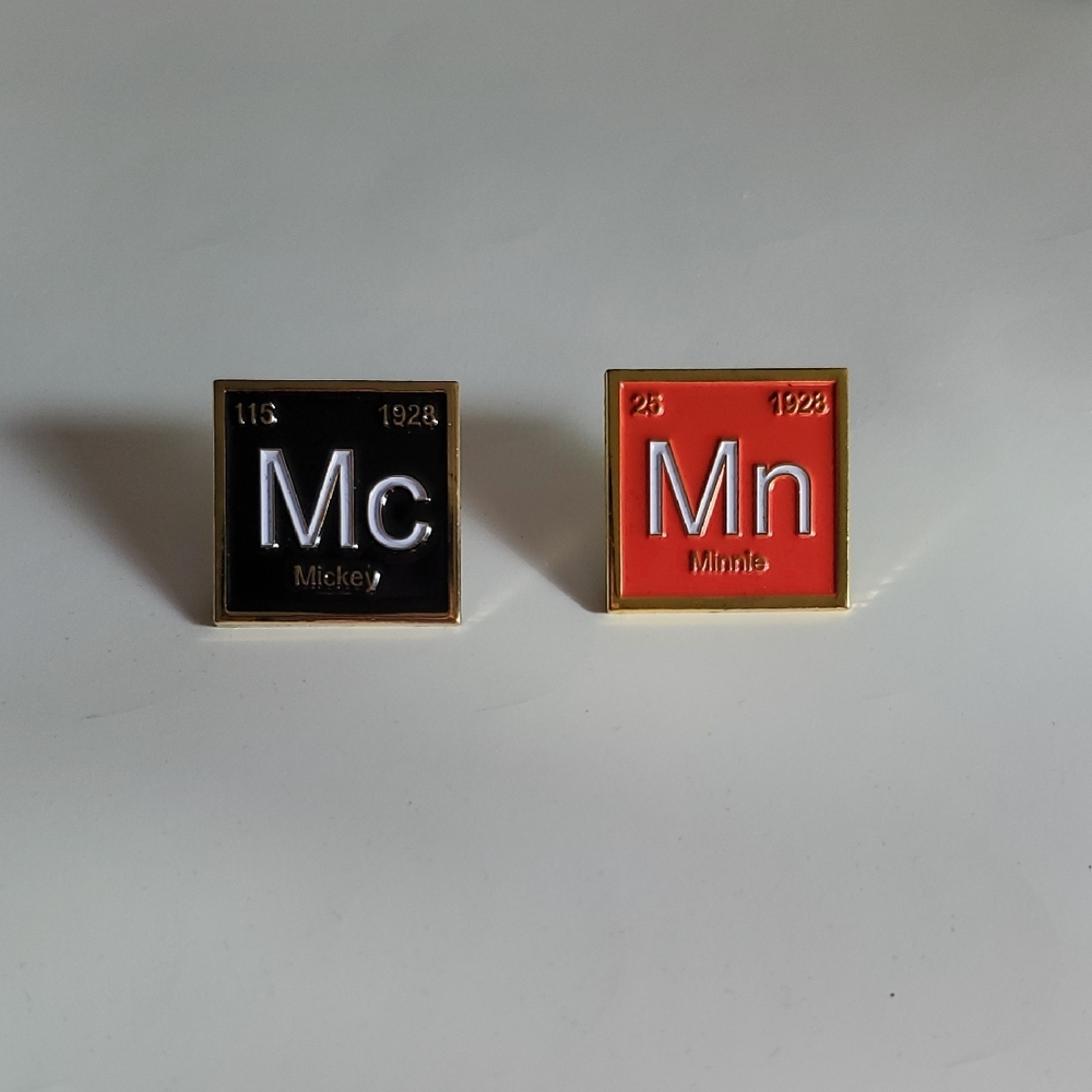 Mickey and Minnie Elemental Pin Set - Black and Red